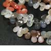 Natural Fine Quality Multi Moonstone Faceted Drops Briolette Strand 8 Inches Strand - Size - 10-12MM MORE QUANTITY AVAILABLE